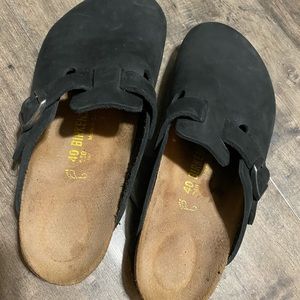 Birkenstock Boston Black Leather Clogs Size 40